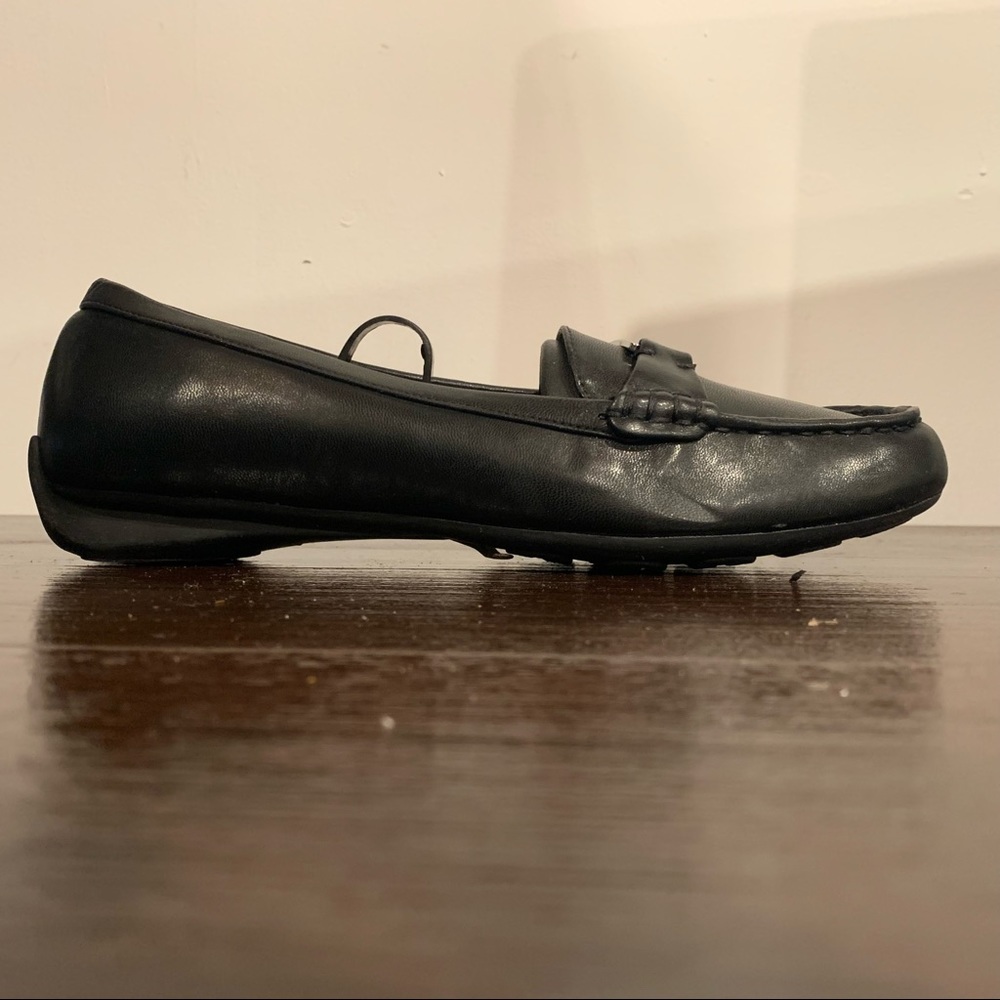 Ralph Lauren Careigh Women's Size 9 B Black Slip On Driving Loafer Shoes